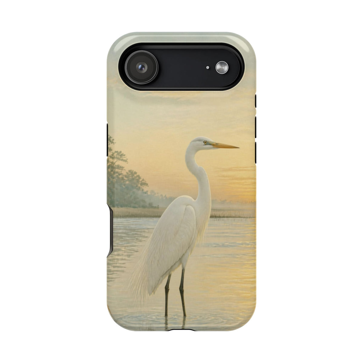 Egret Sunrise Phone Case — Impact-Resistant iPhone Cover
