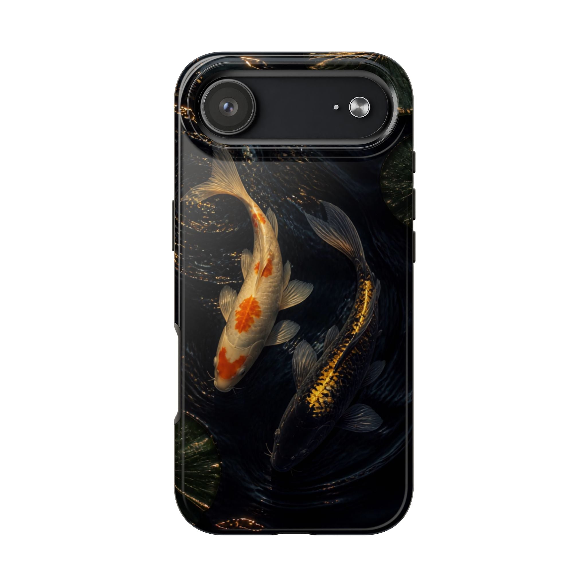 Koi Pond Tough Phone Case — Dark Koi Fish Protective iPhone Cover