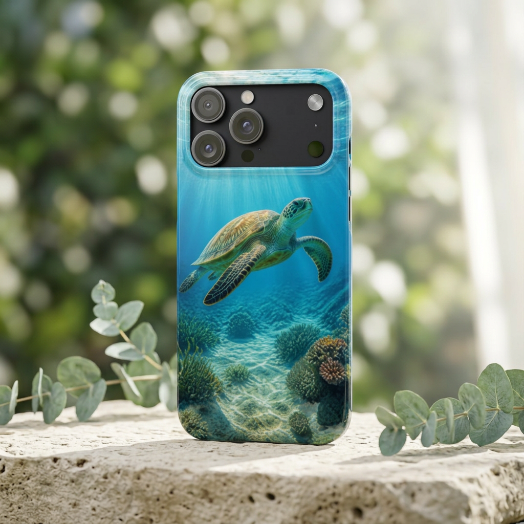 Sea Turtle Slim Phone Case — Ocean Underwater Marine Life Design