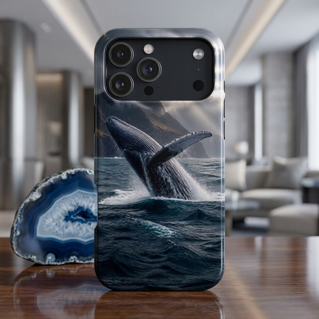Whale Breach Impact-Resistant Phone Case