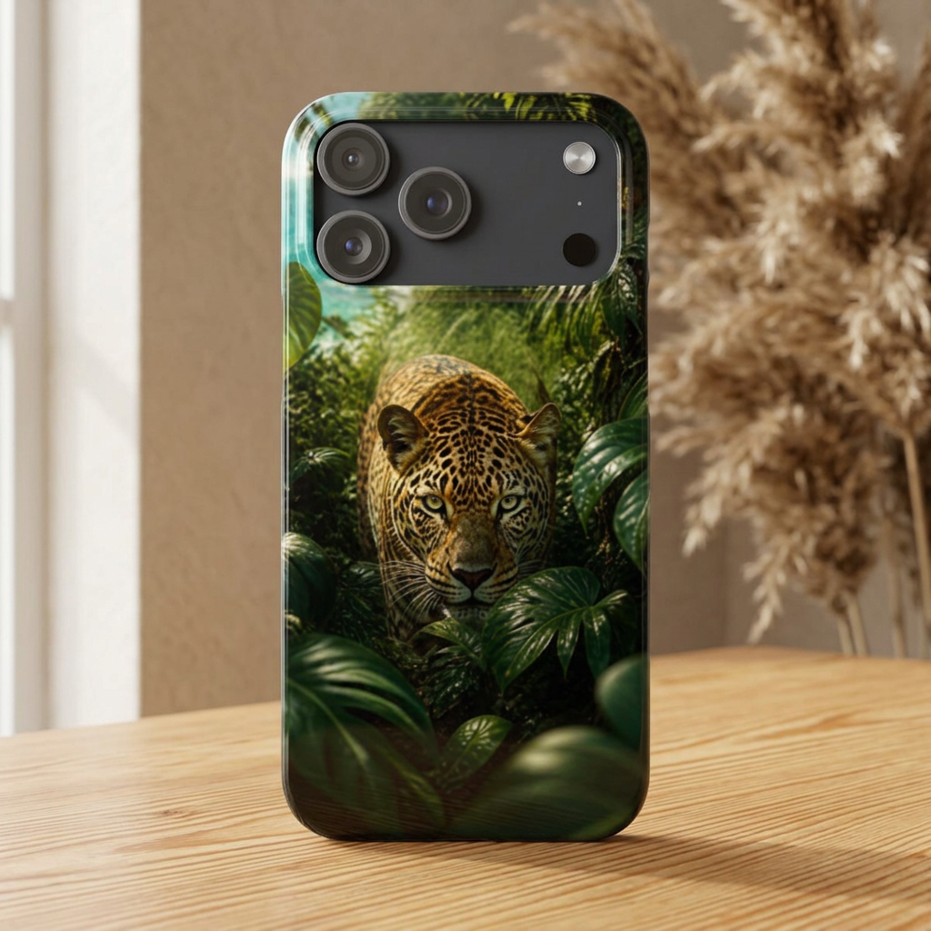 Jungle Leopard Slim Phone Case — Safari Animal Nature Protective Cover
