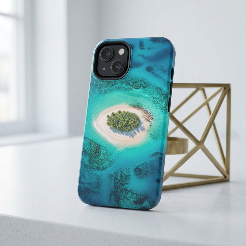Tough Phone Case — Tropical Island Aerial Print