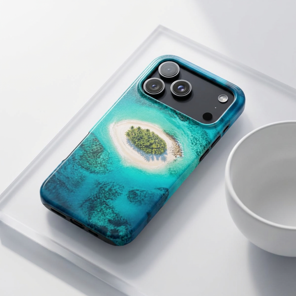 Tough Phone Case — Tropical Island Aerial Print