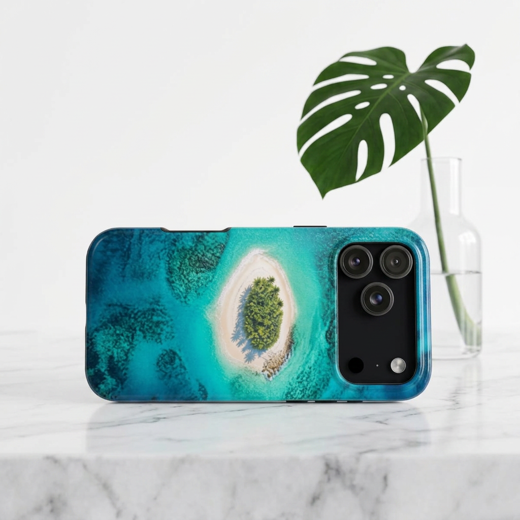 Tough Phone Case — Tropical Island Aerial Print