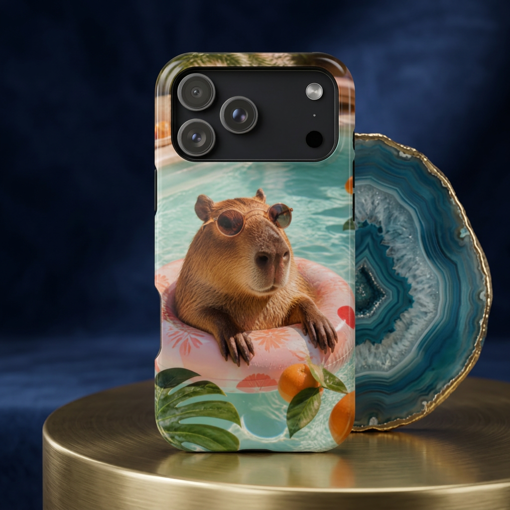 Capybara Pool Float Magnetic Impact-Resistant Phone Case