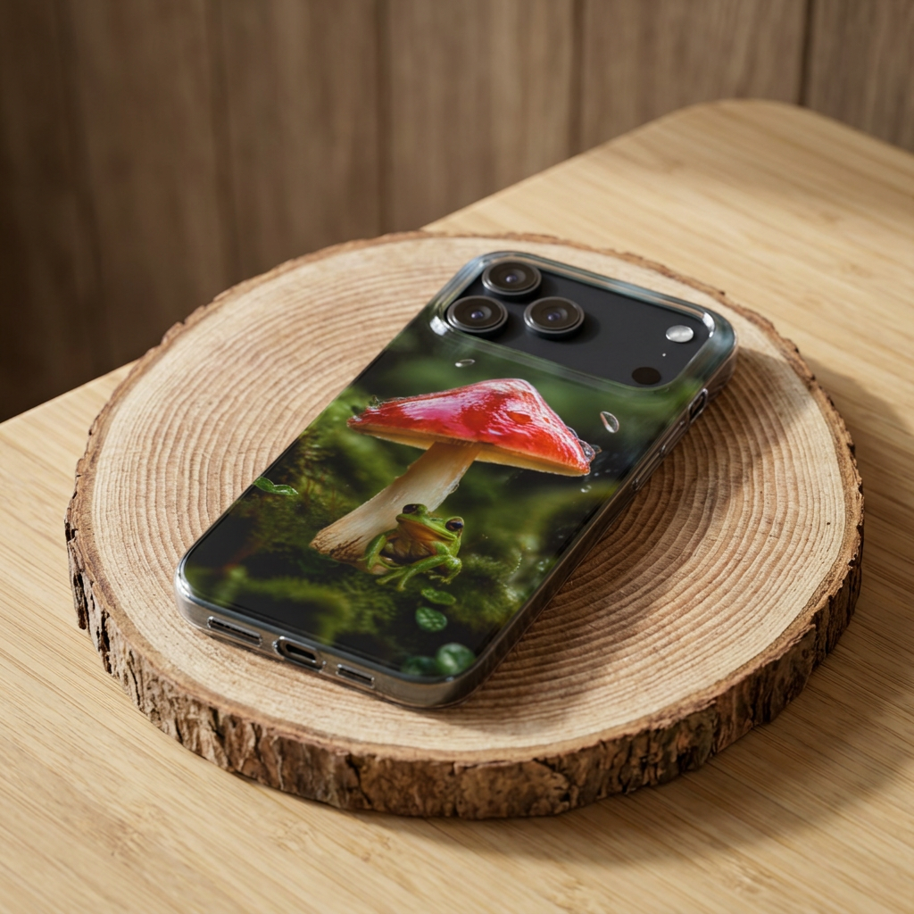 Slim Phone Case — Enchanted Mushroom & Frog Forest Phone Cover