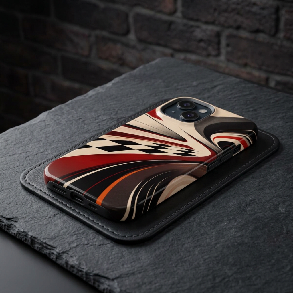 Racing Stripe Abstract Impact-Resistant Phone Case