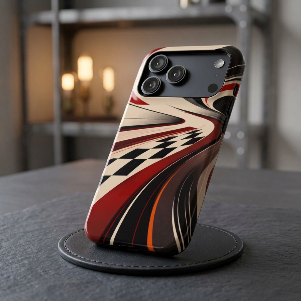 Racing Stripe Abstract Impact-Resistant Phone Case