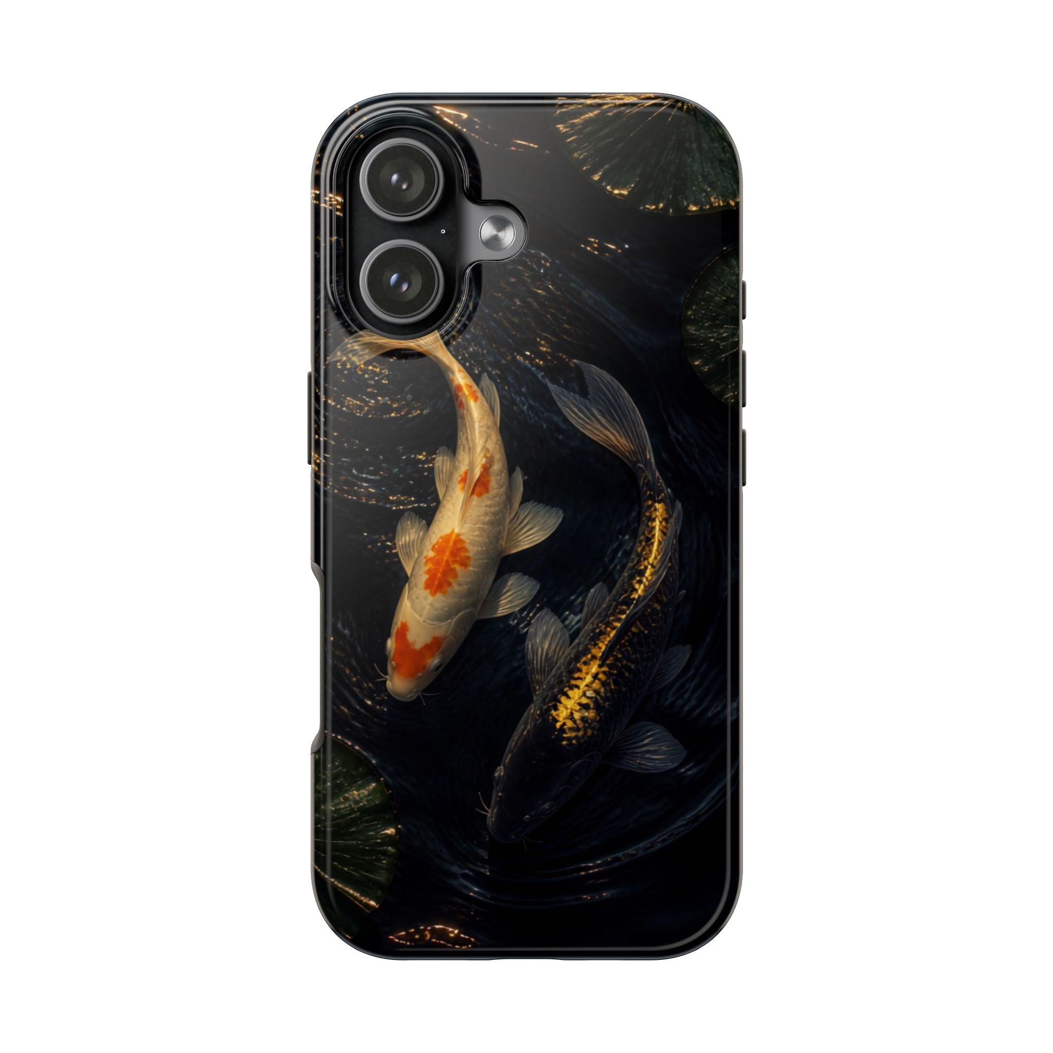 Koi Pond Tough Phone Case — Dark Koi Fish Protective iPhone Cover