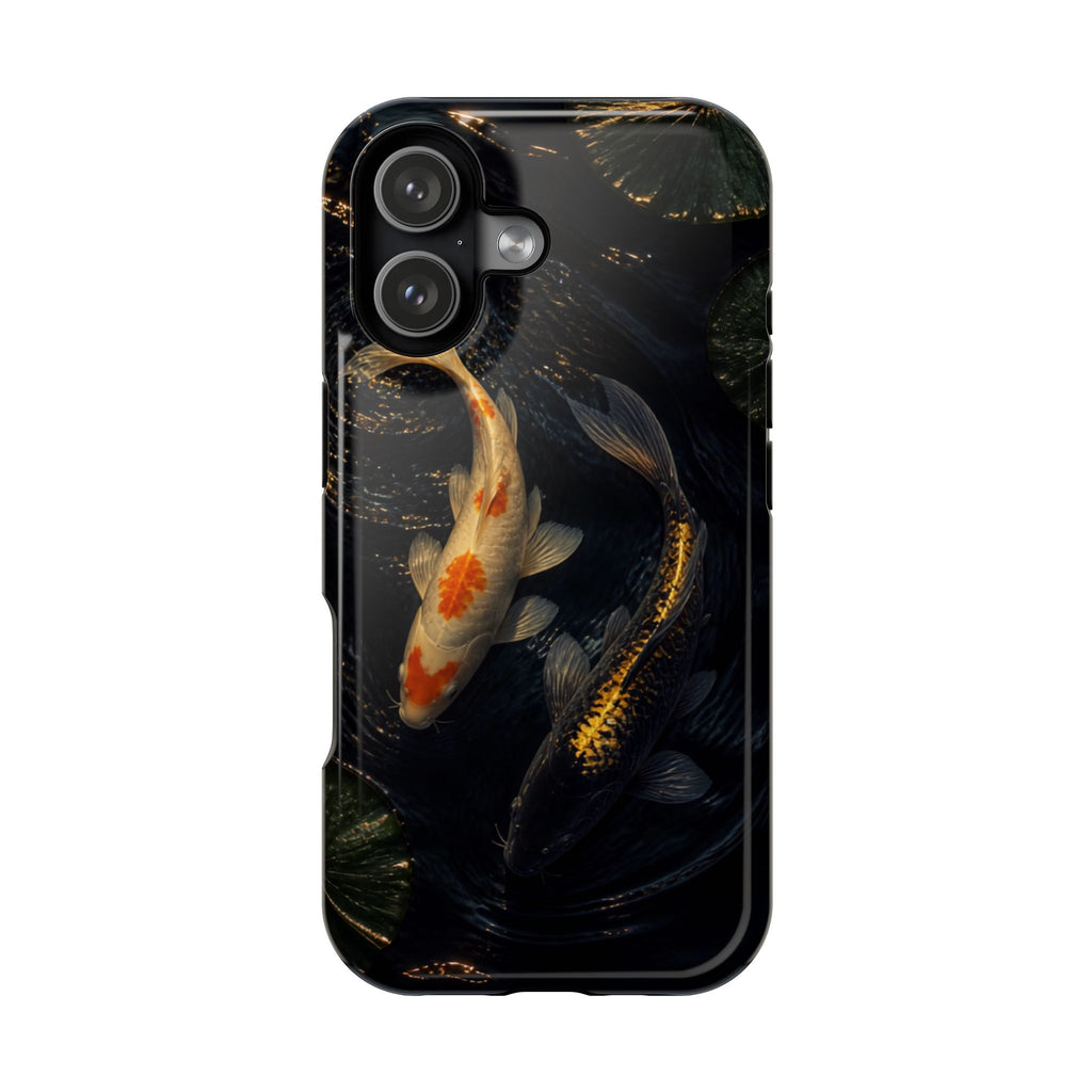 Koi Pond Magnetic Impact-Resistant Phone Case — Dark Waterfish Design