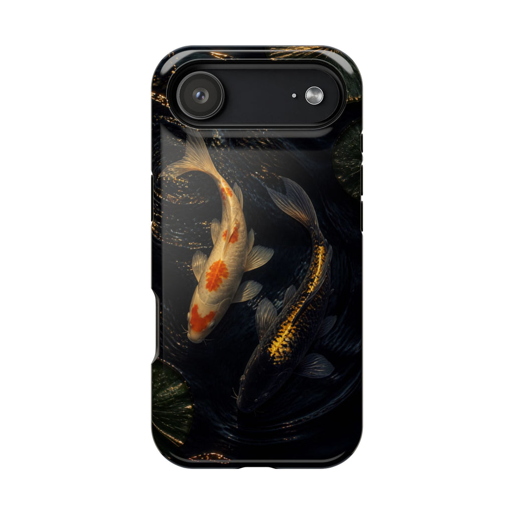 Koi Pond Magnetic Impact-Resistant Phone Case — Dark Waterfish Design